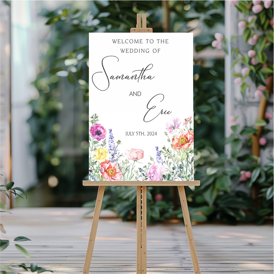 Summer Flowers- Welcome Sign