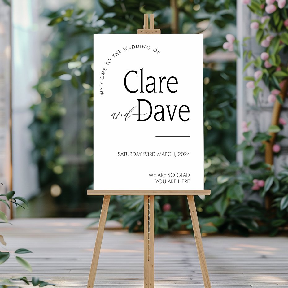 Add a special touch to your wedding decor with a creative welcome wedding sign.