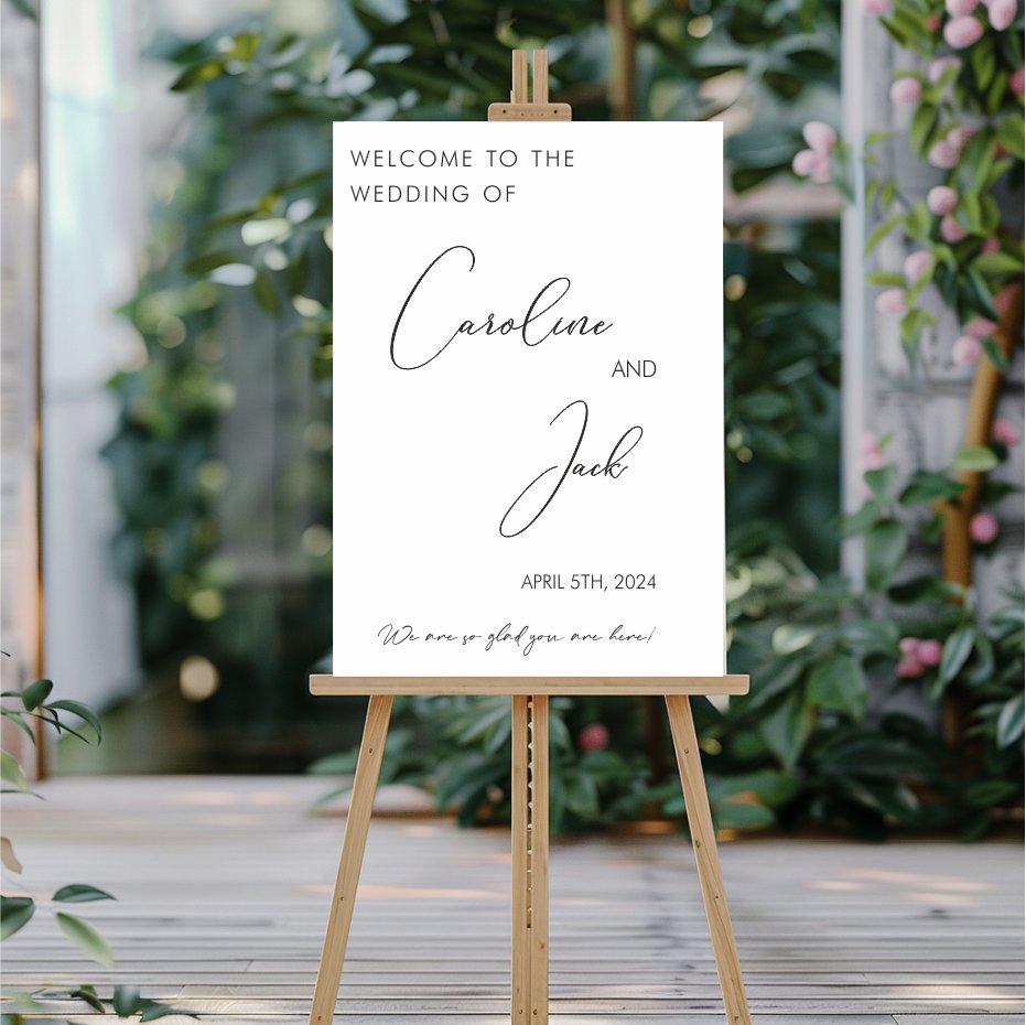 Elevate your entrance with a sophisticated and eye-catching welcome wedding sign.