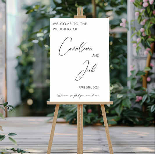 Elevate your entrance with a sophisticated and eye-catching welcome wedding sign.