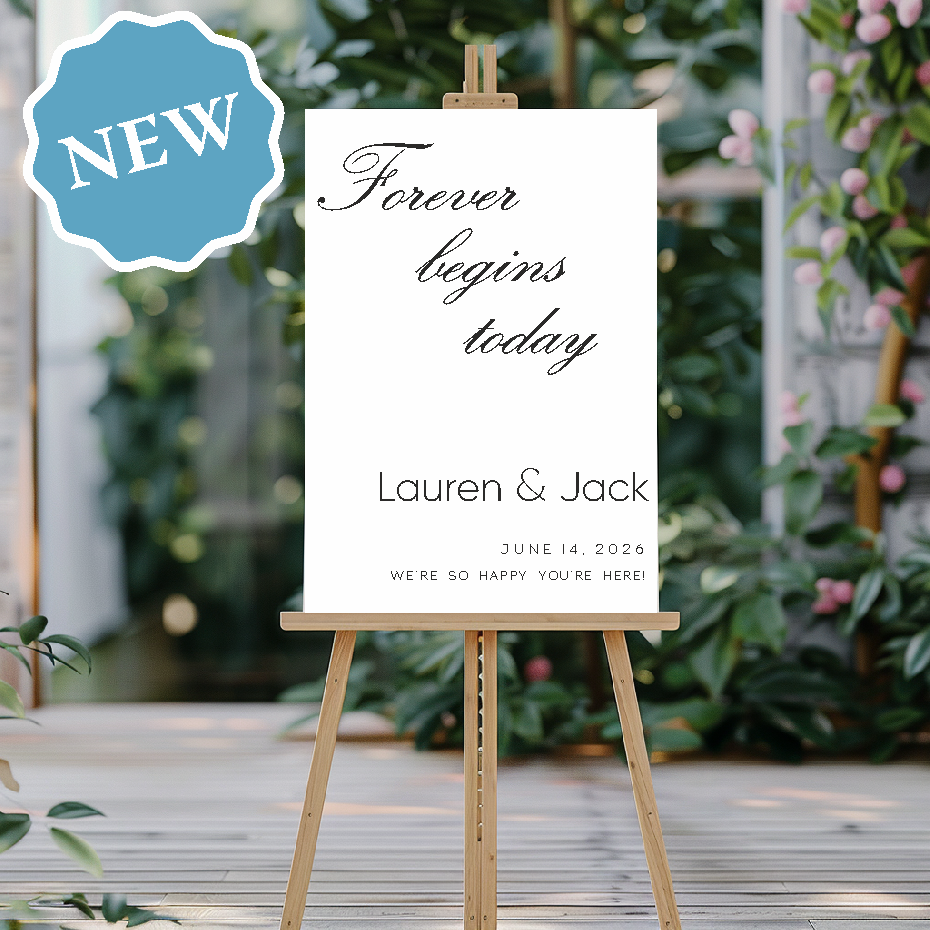 Forever Begins Today Personalised Wedding Welcome Sign