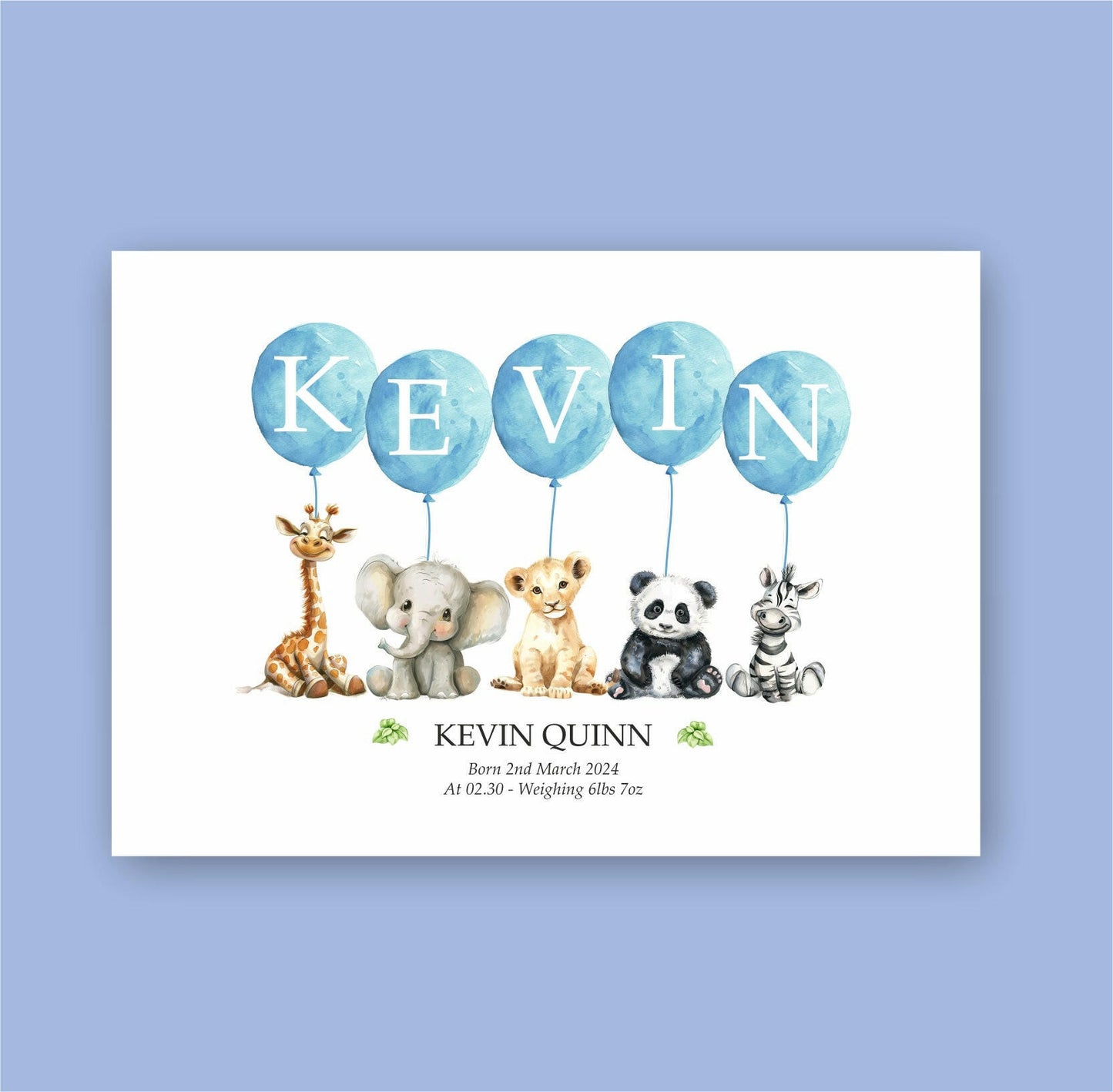 Personalised Safari Newborn Gift