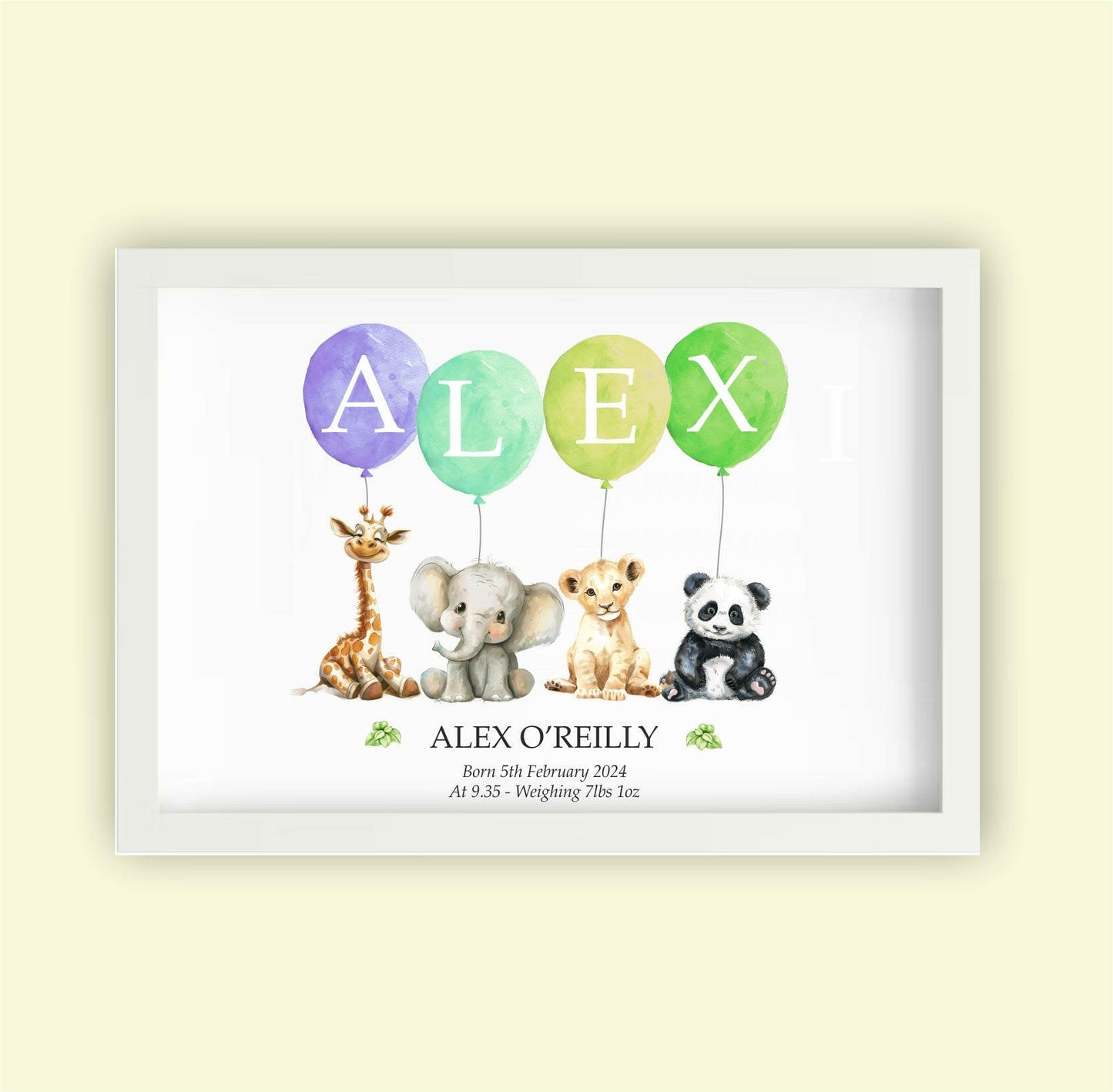 Personalised Safari Newborn Gift