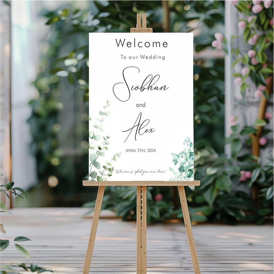 Greet your guests in style with a custom welcome wedding sign.