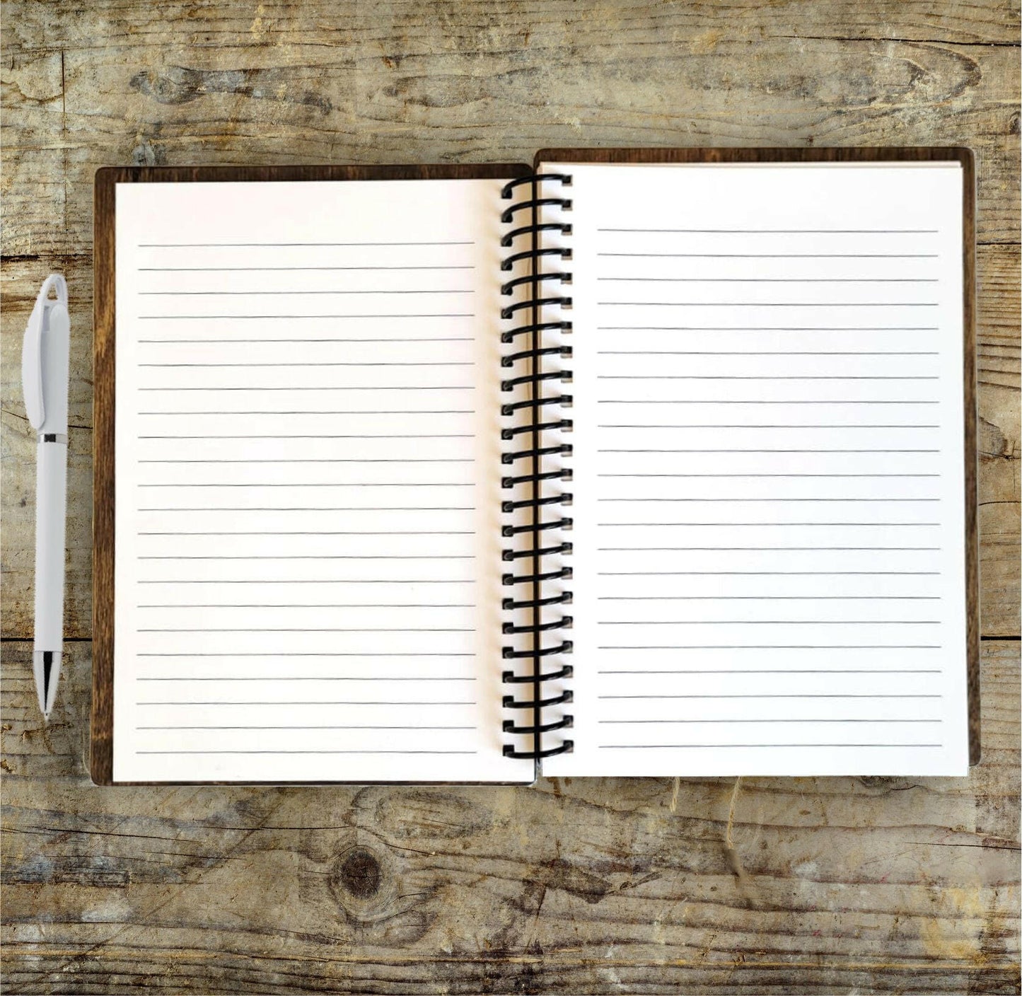 These quality custom wooden notebooks contain 120 pages (60 sheets) of high quality 100gsm Conqueror Wove paper