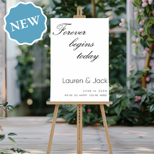 Forever Begins Today Personalised Wedding Welcome Sign