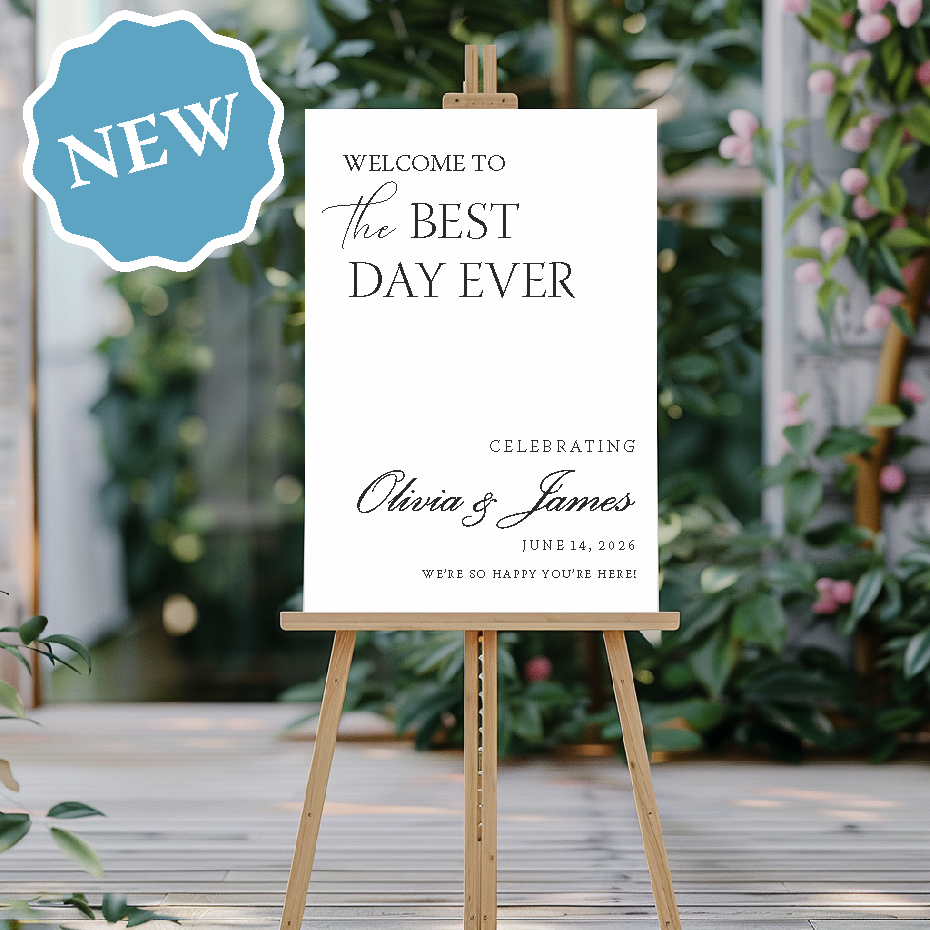 Welcome to the Best Day Ever – Personalised Wedding Sign
