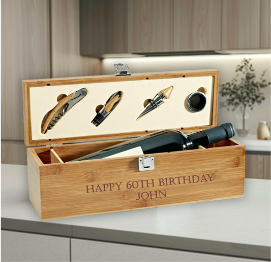 This beautiful engraved wine gift set is custom engraved and is an amazing gift for your loved one. An ideal gift for the wine lovers