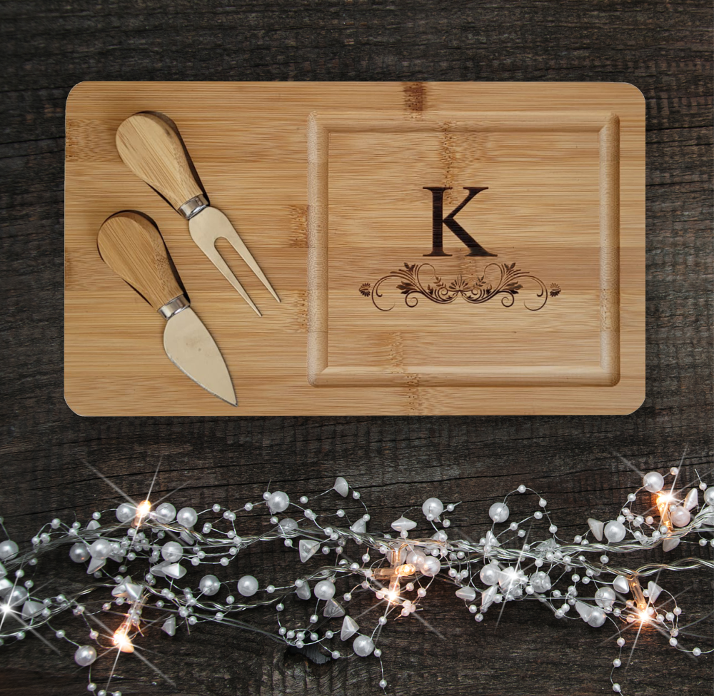 Personalised Bamboo Cheese Board Gift Set