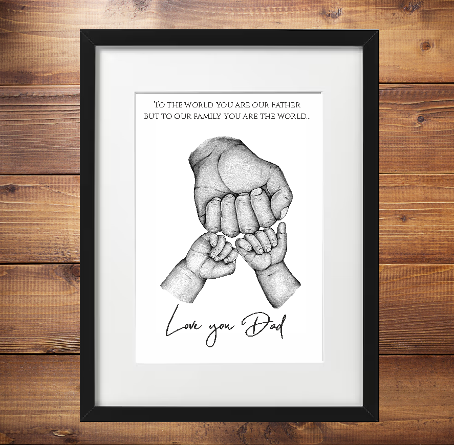 Father's Day Framed Print  | Personalized Sign