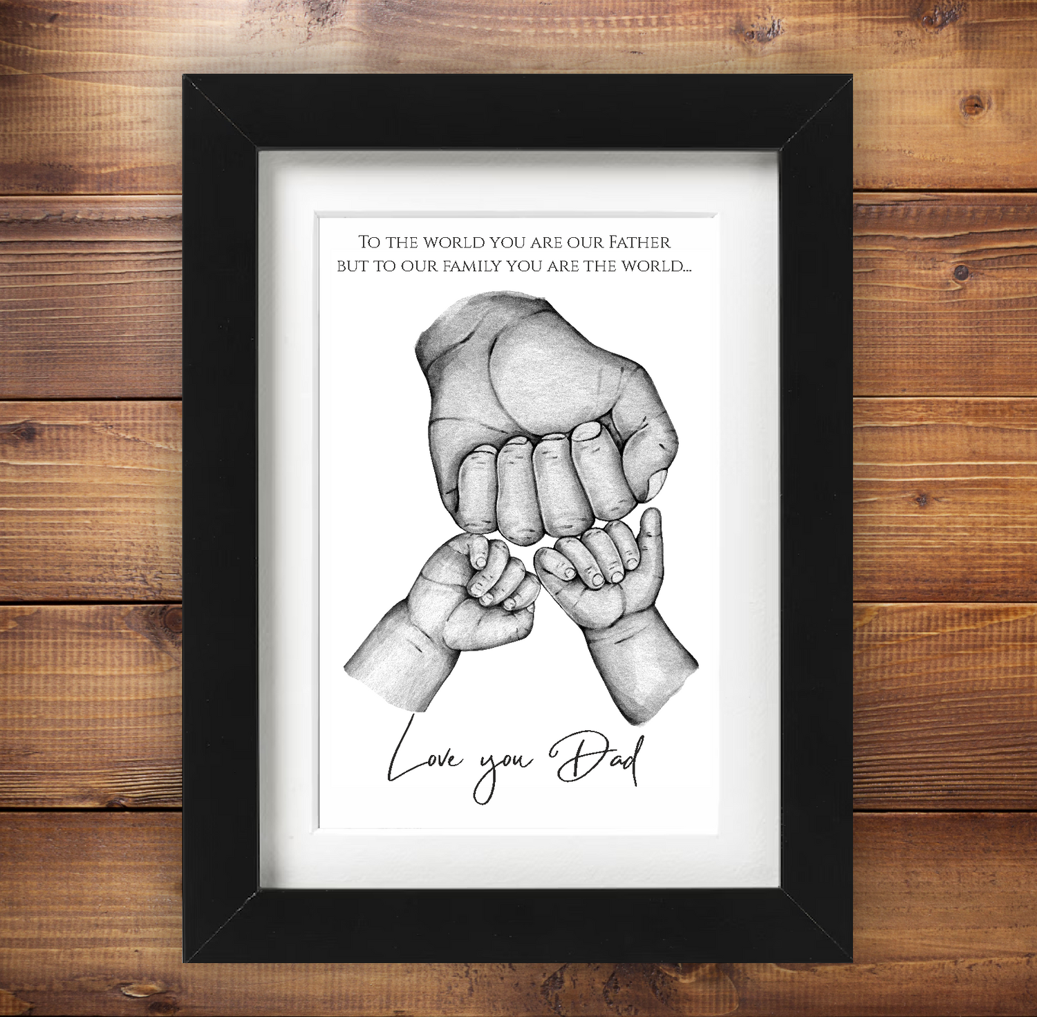 Give dad a special gift this fathers day with the personalised framed print. Simply upload your name(s) or add a special message just for him this Fathers day. We have a wide variety of handmade custom gifts for all occasions, in Ireland